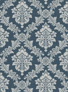 Seabrook Seaside Damask Denim Blue Wallpaper