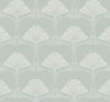 Seabrook Deco Floral Aloe Mist Wallpaper