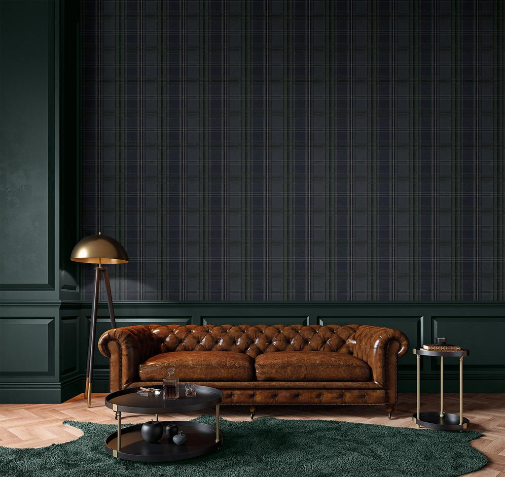 Seabrook Classic Plaid Blue Wallpaper