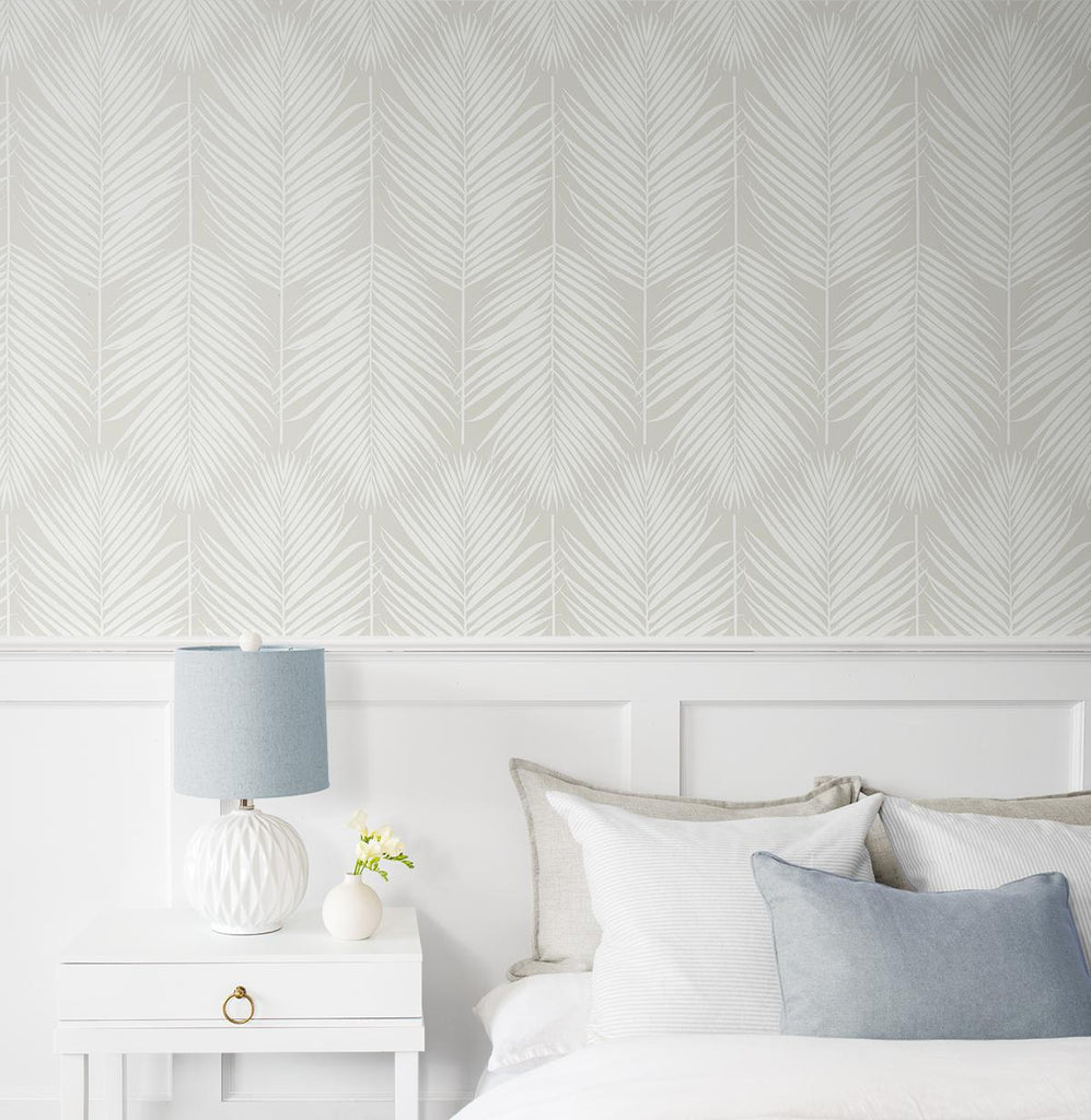 Seabrook Athena Palm Beige Wallpaper