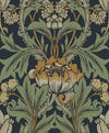 Seabrook Primrose Garden Midnight Blue & Goldenrod Wallpaper