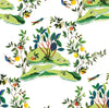 Seabrook Citrus Hummingbird White Wallpaper