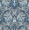 Seabrook Bird Ogee Prepasted Navy & Sky Blue Wallpaper