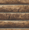 Seabrook Faux Log Cabin Prepasted Walnut Wallpaper