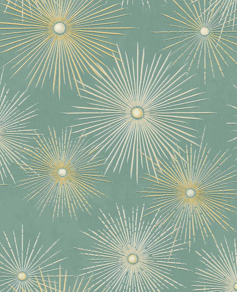 Seabrook Starburst Geo Prepasted Aquas Wallpaper