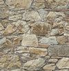 Seabrook Faux Stone Wall Prepasted Toffee & Ivory Wallpaper