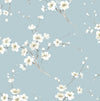 Seabrook Blossoming Branches Sky Blue Wallpaper