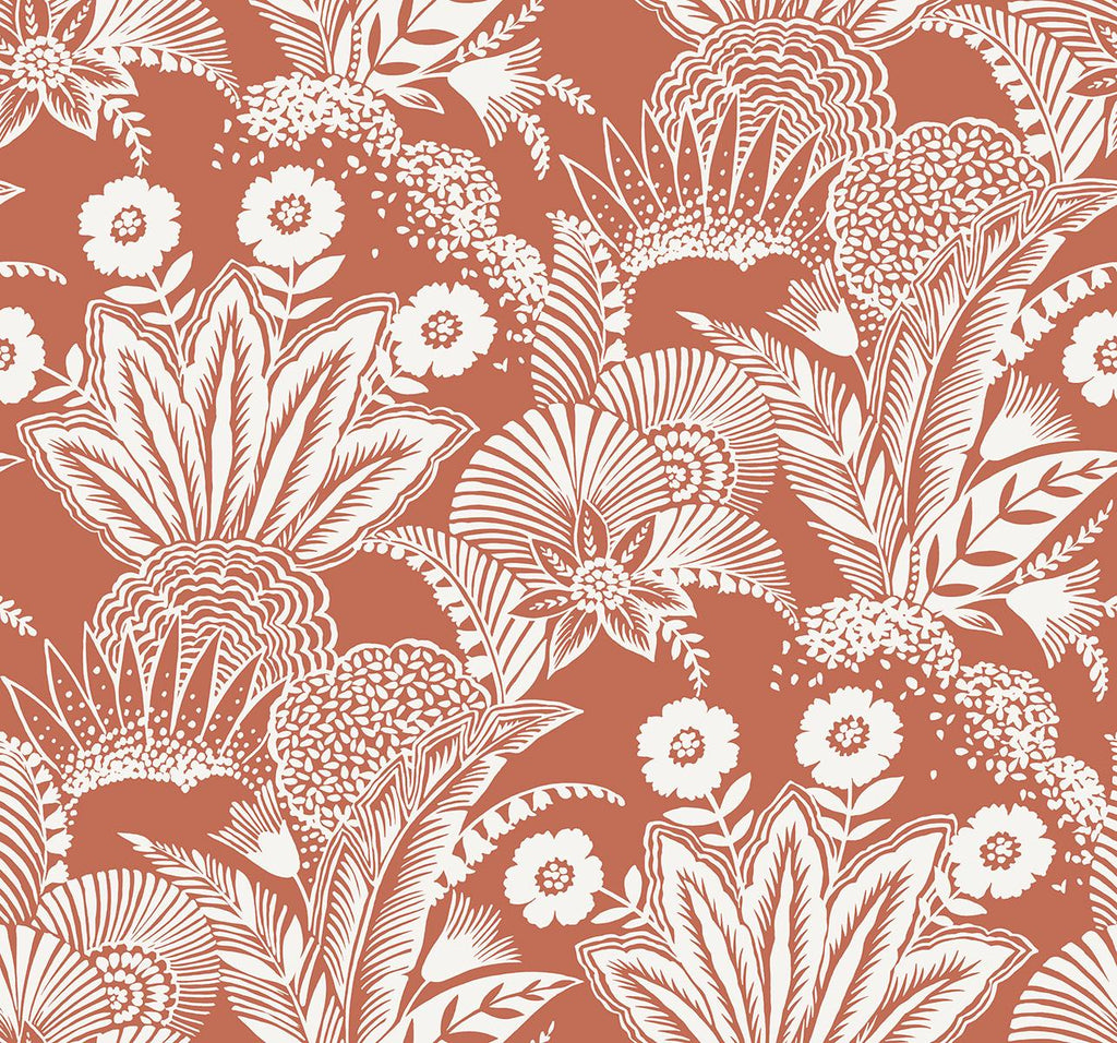 Seabrook Suvi Palm Grove Orange Wallpaper