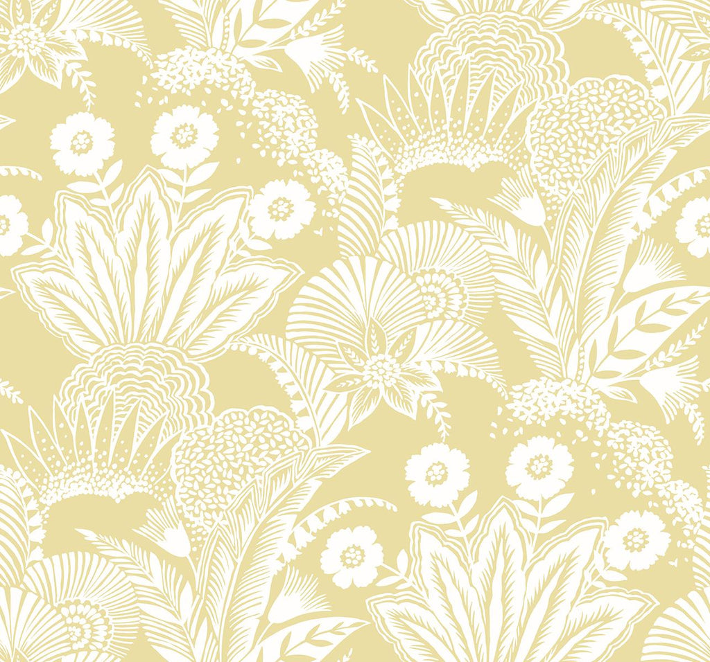 Seabrook Suvi Palm Grove Yellow Wallpaper