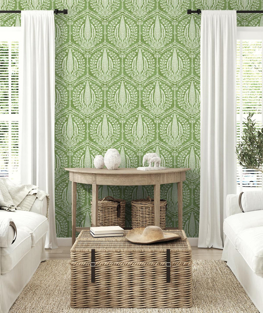 Seabrook Cyrus Harvest Green Wallpaper