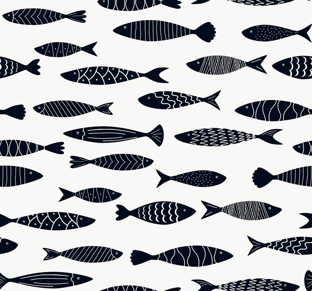 Seabrook Bay Fish Black Wallpaper