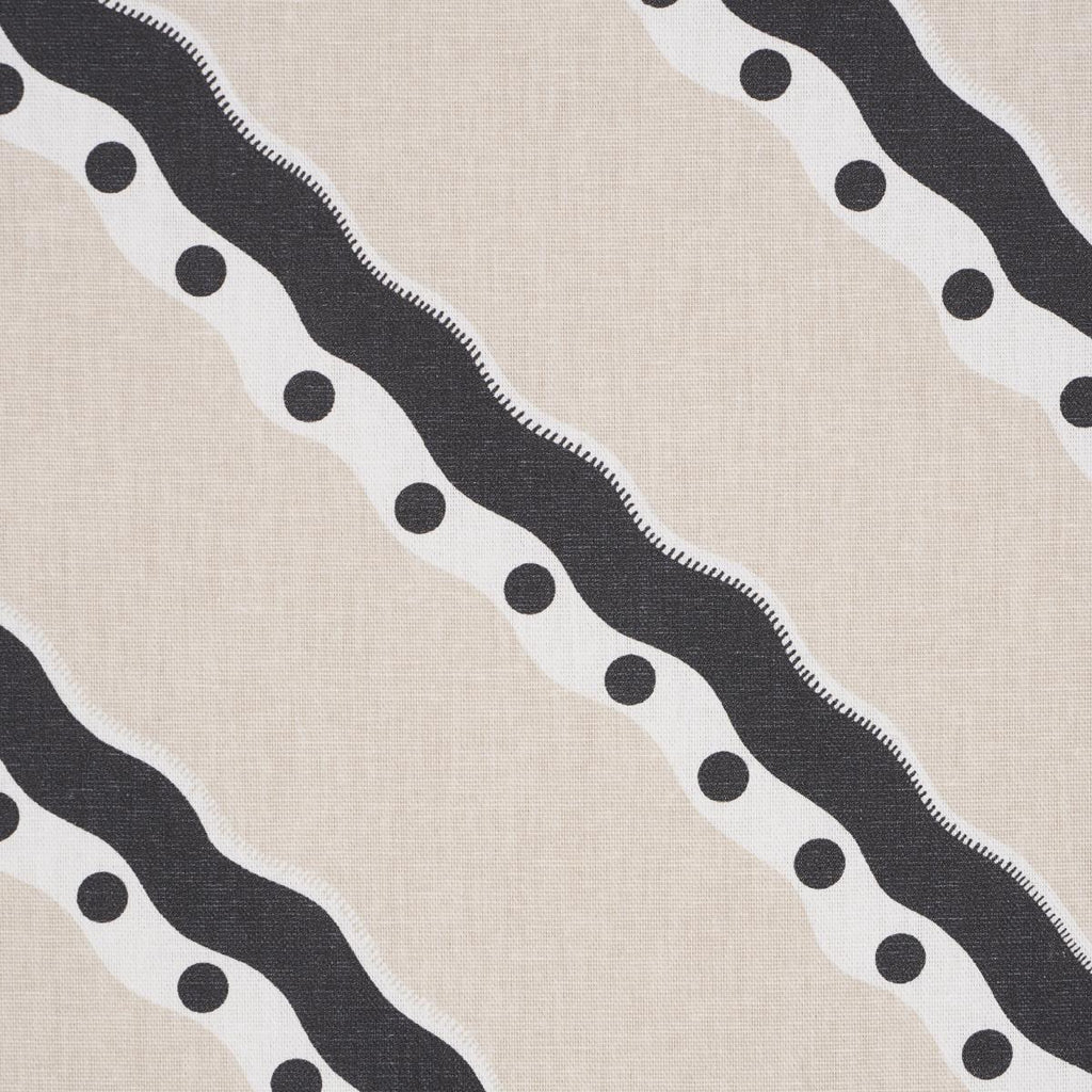 Schumacher Rousseau Stripe Black & Cream Fabric