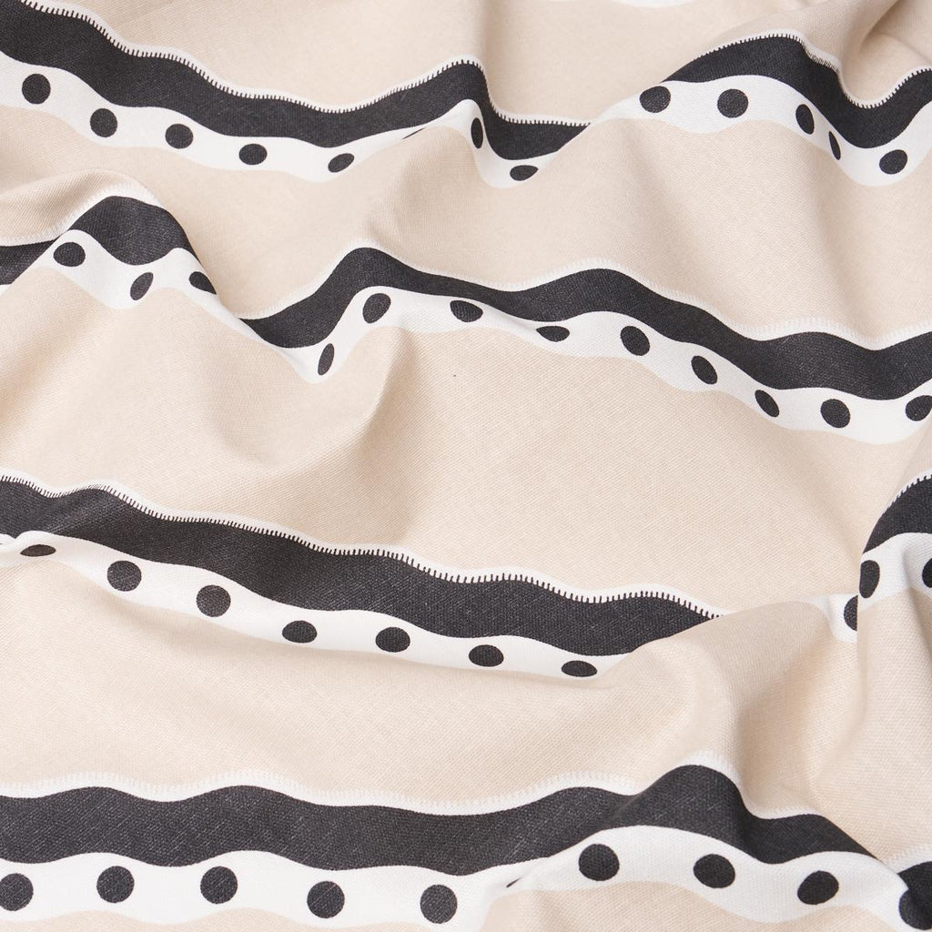 Schumacher Rousseau Stripe Black & Cream Fabric