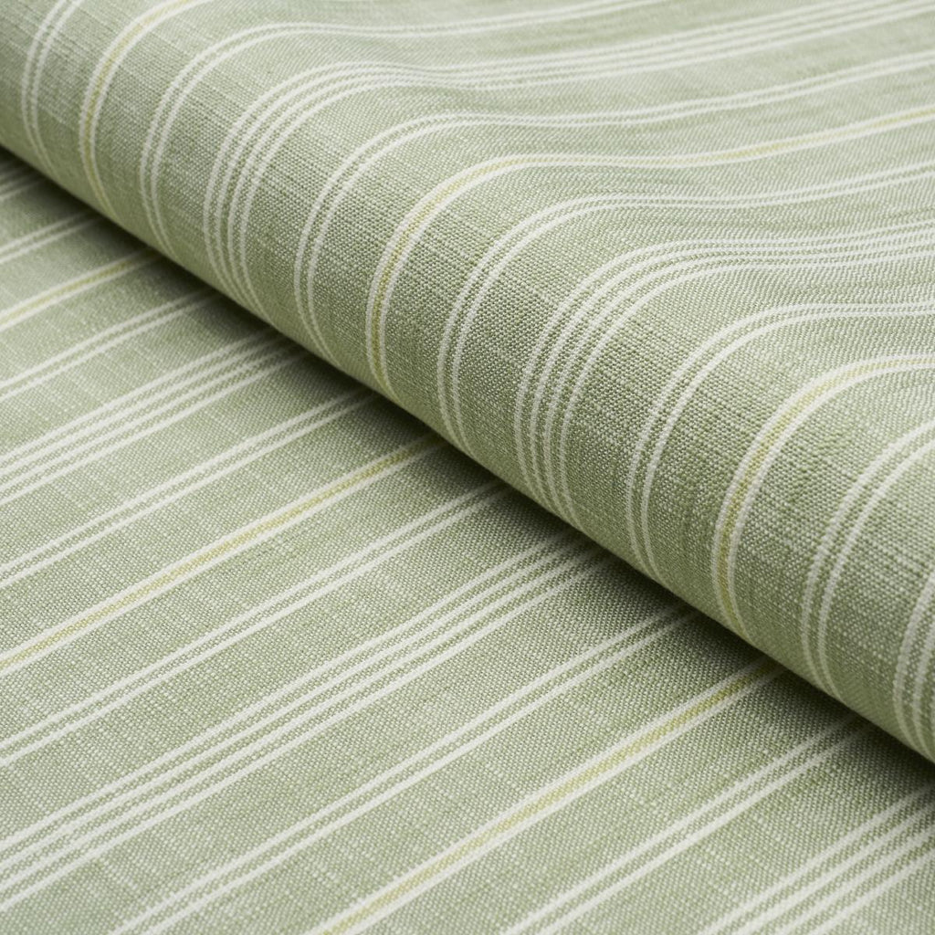 Schumacher Lucy Stripe Leaf Green Fabric