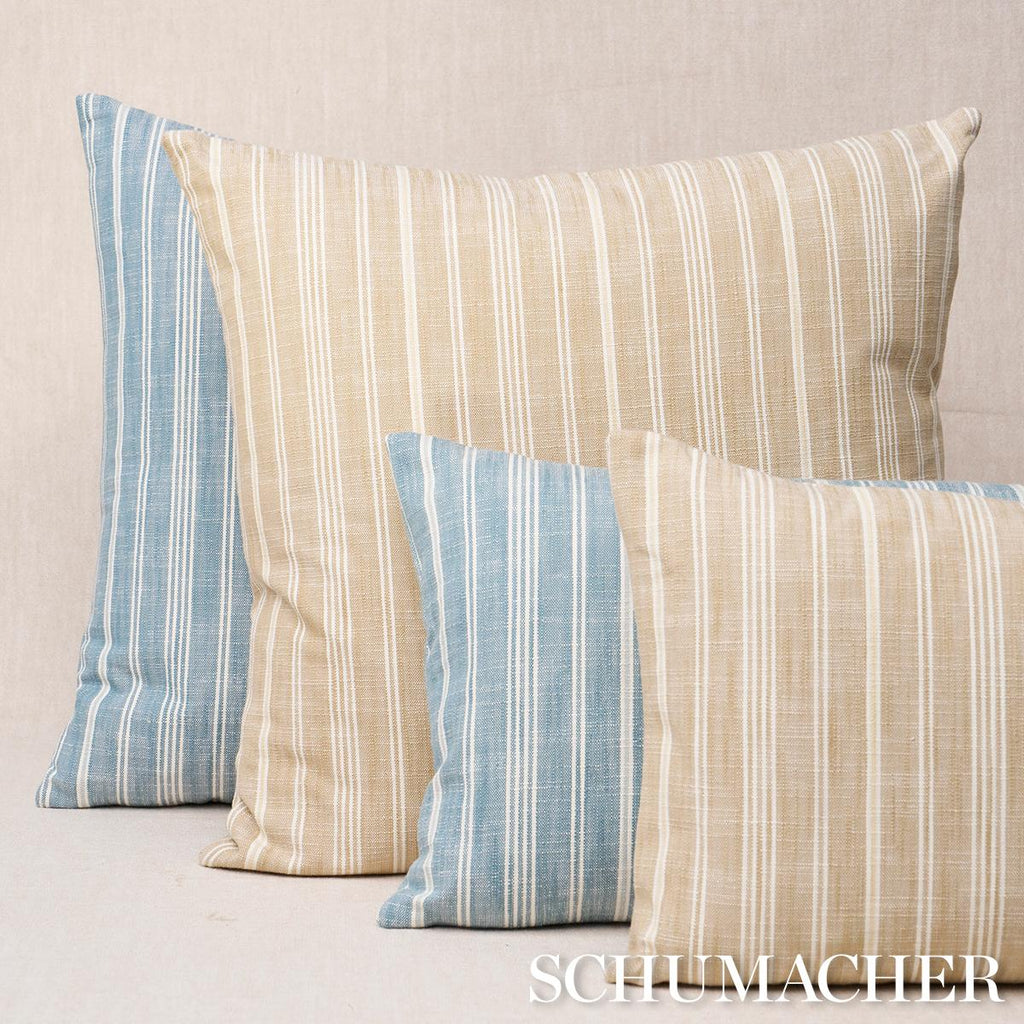 Schumacher Lucy Stripe Indigo 18" x 18" Pillow