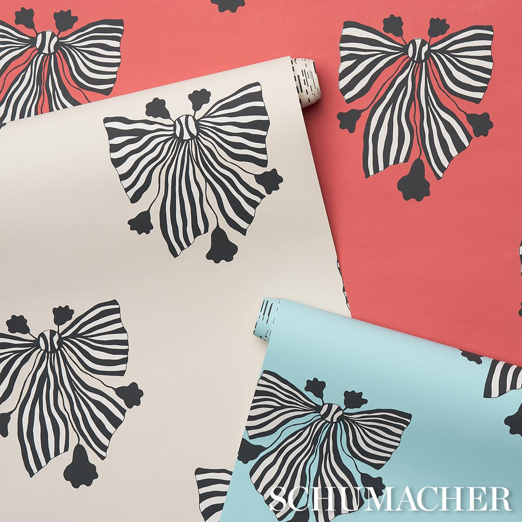 Schumacher Bow-Wow-Wow Red Wallpaper