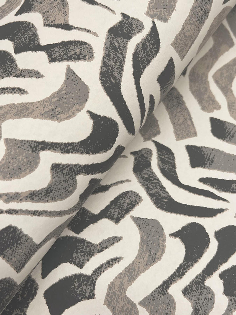 Lemieux et Cie Zora Wave Charcoal Black Wallpaper