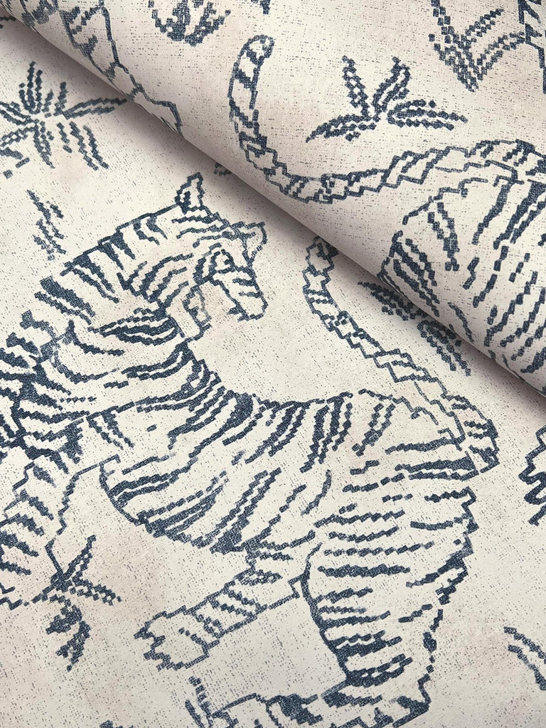 Lemieux et Cie Orly Tigers Indigo Off-White Wallpaper