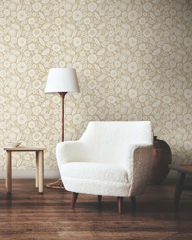 Lemieux et Cie Camille Blossom Ochre Yellow Wallpaper