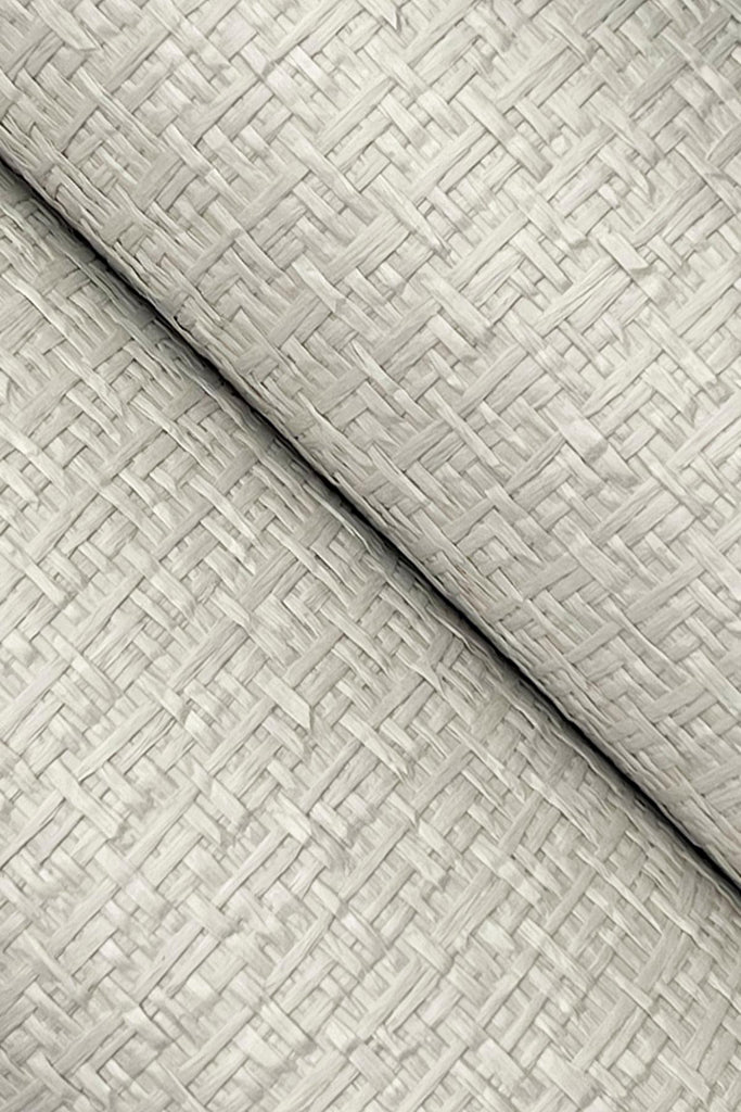 Ronald Redding Tatami Weave Pale Grey Grey Wallpaper