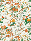 Scalamandre Persephone Print Persimmon Drapery Fabric