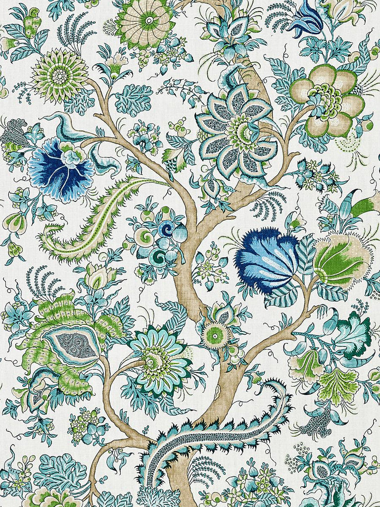 Scalamandre Metropolitan Palampore Print Aegean Fabric