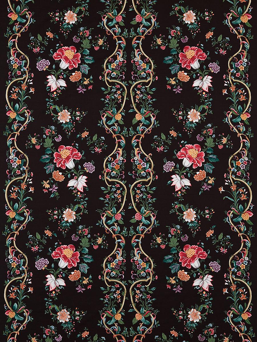 Scalamandre Camellia Trellis Onyx Ruby Drapery Fabric – DecoratorsBest