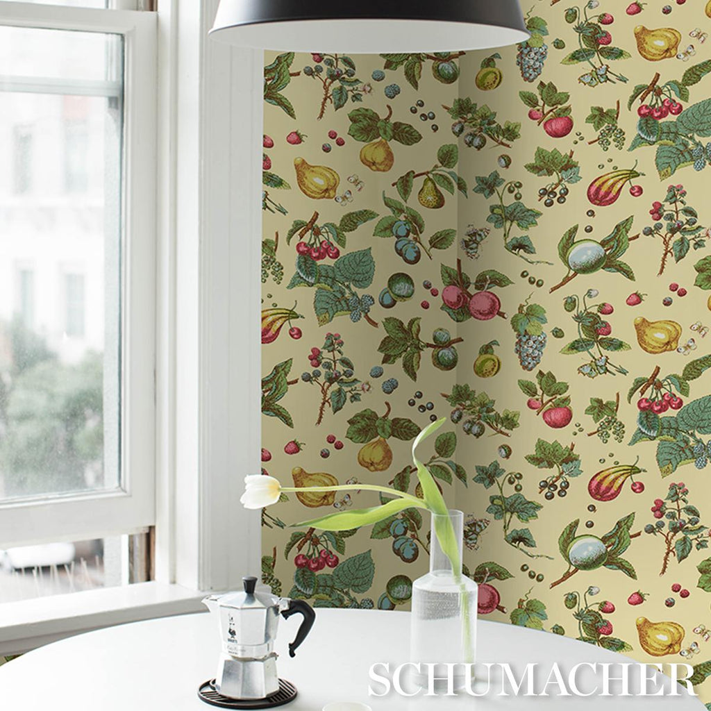 Schumacher Berry Grove Butter Wallpaper