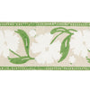 Schumacher Adra Hand Blocked Tape Ivory & Leaf Trim