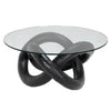 Noir Phobos Coffee Table With Glass Black Resin