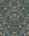 Brewster Home Fashions Eijffinger Posy Botanical Deep Teal Red Wallpaper