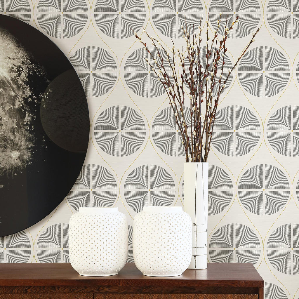 A-Street Prints Luminary Grey Ogee Wallpaper