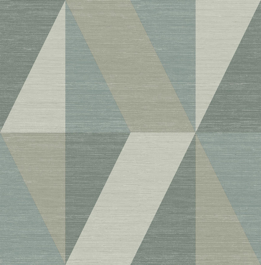 A-Street Prints Winslow Green Geometric Faux Grasscloth Wallpaper