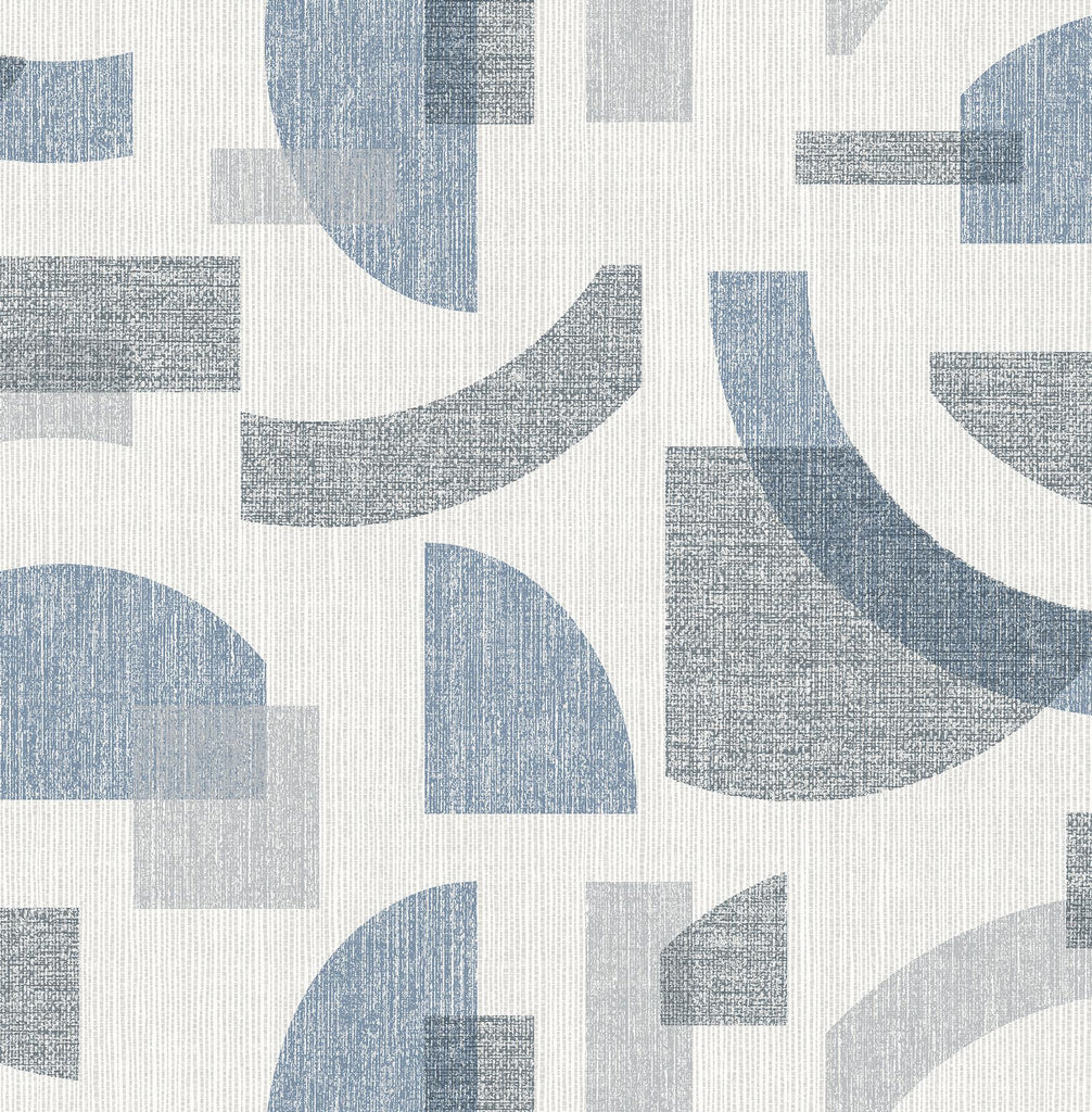 A-Street Prints Fulton Blue Shapes Wallpaper