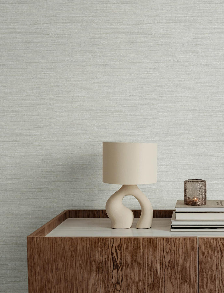 A-Street Prints Faux Grasscloth Pearl Wallpaper