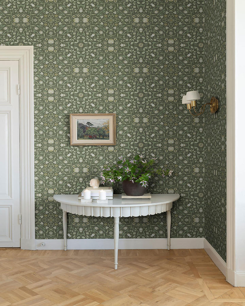 A-Street Prints No 1 Holland Park Green Floral Wallpaper