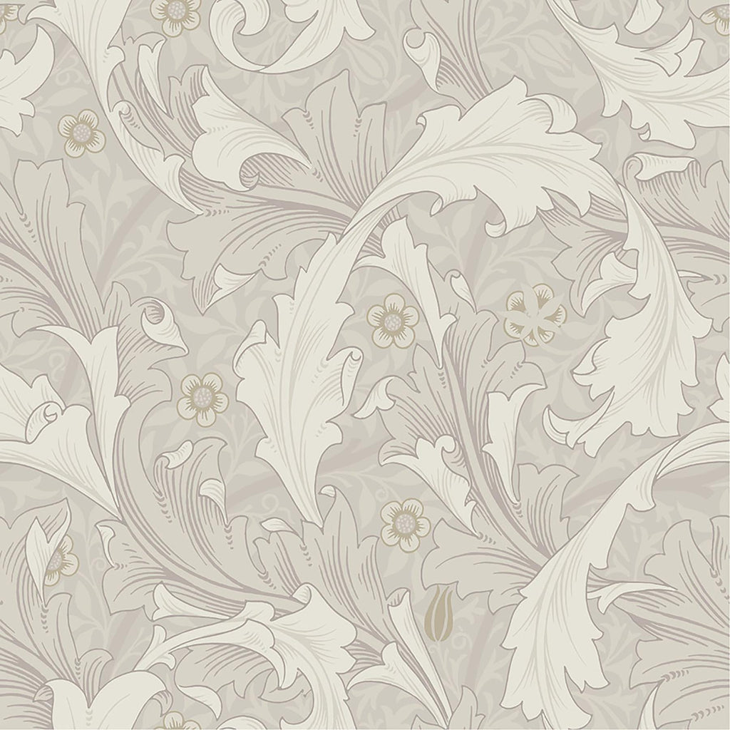 A-Street Prints Granville White Leafy Vine Wallpaper