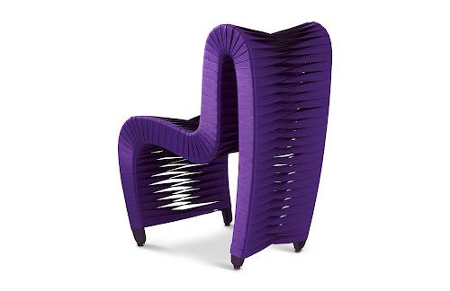 Phillips Collection Seat Belt Dining Purple Chair