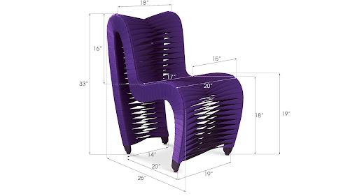 Phillips Collection Seat Belt Dining Purple Chair