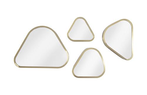 Phillips Collection Pebble s Set of 4 Brushed Brass Mirror