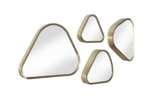 Phillips Collection Pebble s Set of 4 Brushed Brass Mirror