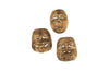 Phillips Collection Indonesian Masks, Set Of 3, Teak Wood, Assorted Brown Accent