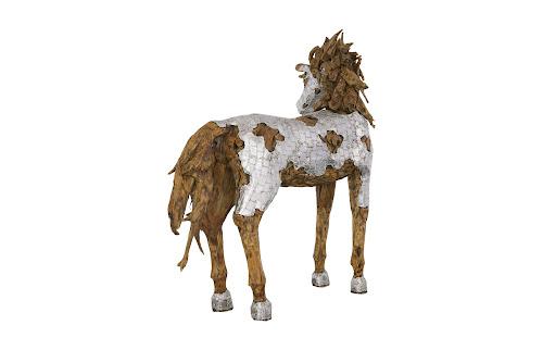 Phillips Collection Mustang Horse Armored Sculpture Standing Accent