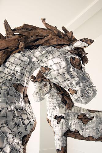 Phillips Collection Mustang Horse Armored Sculpture Standing Accent