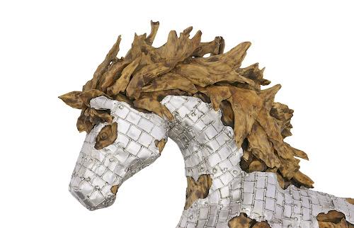 Phillips Collection Mustang Horse Armored Sculpture Galloping Accent