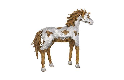 Phillips Collection Mustang Horse Armored Sculpture Walking Accent