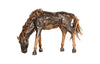 Phillips Collection Mustang Horse Armored  Sculpture Grazing Natural Bronze Finish Accent