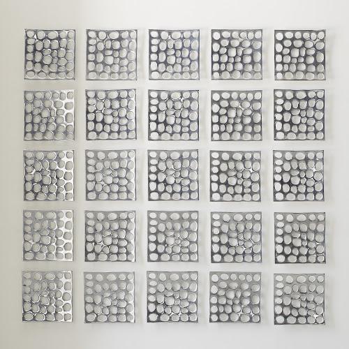 Phillips Collection Polka Dot Wall Tile Silver Wall Art