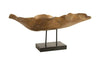 Phillips Collection Carved Leaf Sculpture On Stand Mahogany Tabletop