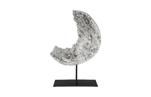 Phillips Collection Cast Eroded Wood Circle on Stand Silver Leaf Assorted Tabletop